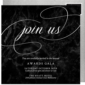 'Black Velvet' Gala Invitation