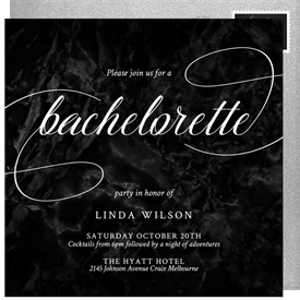'Black Velvet' Bachelorette Party Invitation