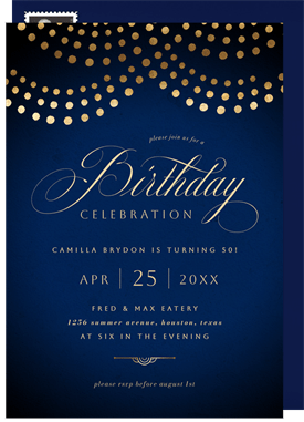 'Birthday Festoons' Adult Birthday Invitation