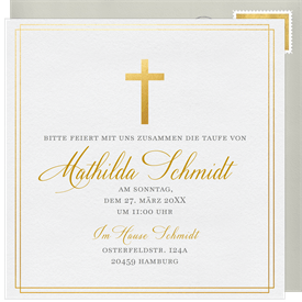 'Simple Cross' Baptism Invitation