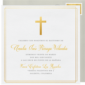 'Simple Cross' Baptism Invitation