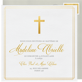 'Simple Cross' Baptism Invitation