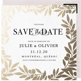 'Double Laurels' Wedding Save the Date