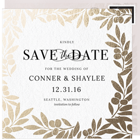 'Double Laurels' Wedding Save the Date