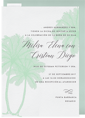 'Palm Tree Trio' Wedding Invitation