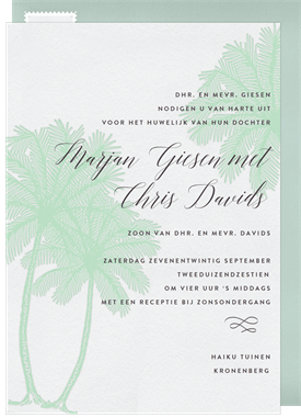 'Palm Tree Trio' Wedding Invitation