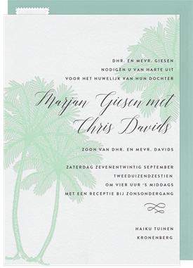 'Palm Tree Trio' Wedding Invitation