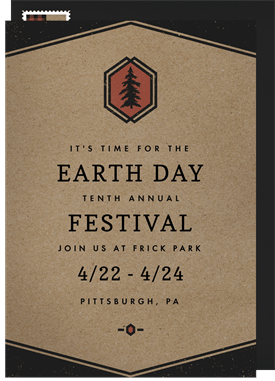 'Hip Rustic' Earth Day Invitation