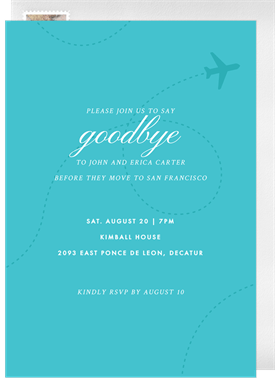 'Fly Away' Going Away Party Invitation