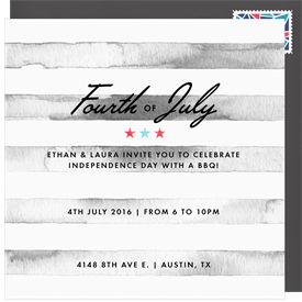 'Distressed Stripes' Fourth of July Invitation