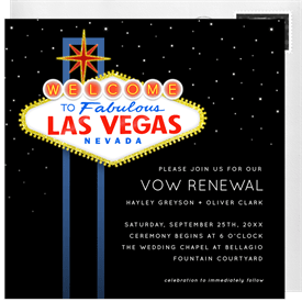 'Fabulous Las Vegas' Vow Renewal Invitation