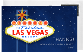 'Fabulous Las Vegas' Adult Birthday Thank You Note