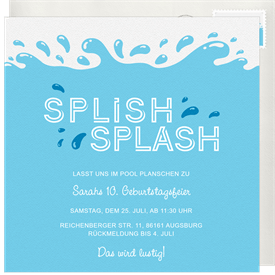 'Fun Splish Splash' Kids Birthday Invitation