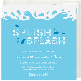 'Fun Splish Splash' Kids Birthday Invitation
