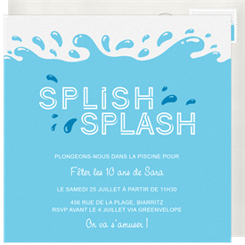 'Fun Splish Splash' Kids Birthday Invitation