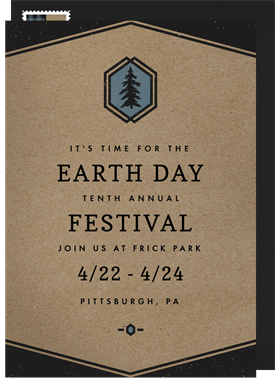 'Hip Rustic' Earth Day Invitation