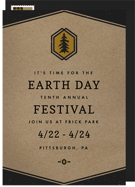 'Hip Rustic' Earth Day Invitation