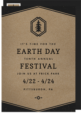 'Hip Rustic' Earth Day Invitation