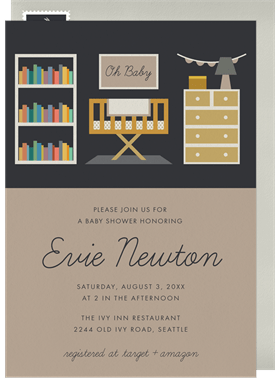 'Modern Nursery' Baby Shower Invitation