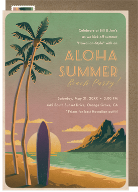 'Aloha Waikiki' Summer Party Invitation