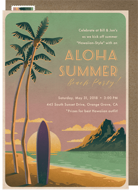 'Aloha Waikiki' Entertaining Invitation