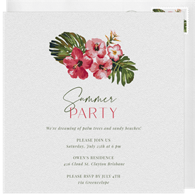 'Painted Hibiscus' Summer Party Invitation