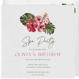 'Painted Hibiscus' Adult Birthday Invitation