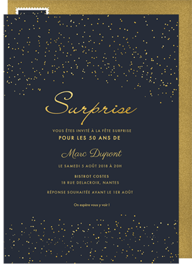 'Starry Surprise' Adult Birthday Invitation