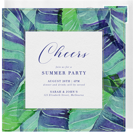 'Dusky Leaves' Summer Party Invitation