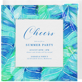 'Dusky Leaves' Summer Party Invitation