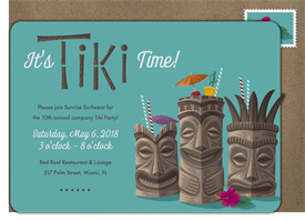 'Tiki Time' Entertaining Invitation