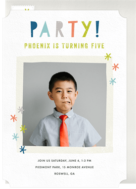 'Ready To Party' Kids Birthday Invitation