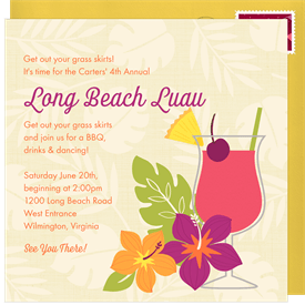 'Leafy Luau' Summer Party Invitation