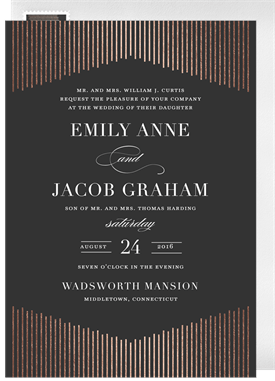 'Deco Curtain' Wedding Invitation