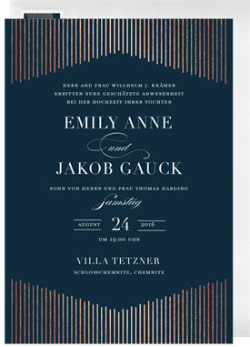 'Deco Curtain' Wedding Invitation