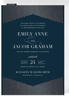 'Deco Curtain' Wedding Invitation