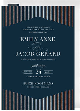 'Deco Curtain' Wedding Invitation