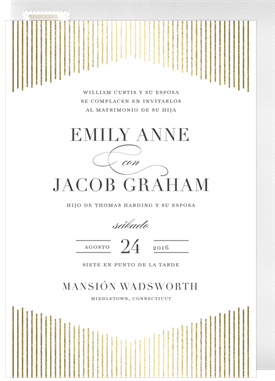 'Deco Curtain' Wedding Invitation