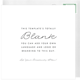 'Totally Blank' Business Invitation