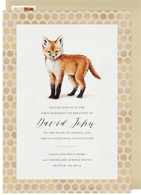'Friendly Fox' Baby Shower Invitation