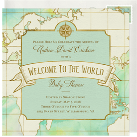 'Welcome to the World' Baby Shower Invitation