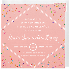 'Rainbow Sprinkles' Adult Birthday Invitation