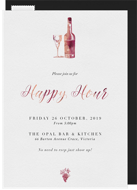 'That Sweet Berry Wine' Happy Hour Invitation