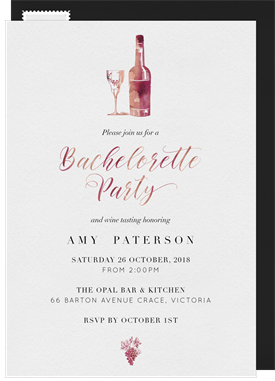 'That Sweet Berry Wine' Bachelorette Party Invitation