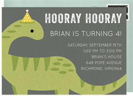 'Party Dino' Kids Birthday Invitation