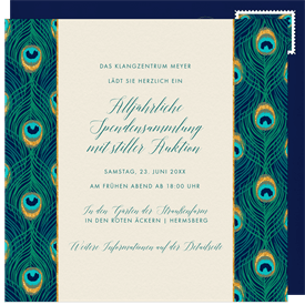 'Peacock Frame' Business Invitation