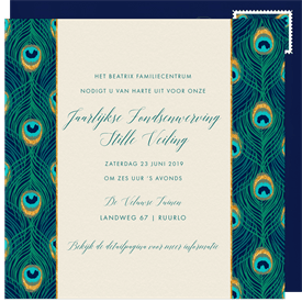 'Peacock Frame' Business Invitation