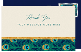 'Peacock Frame' Business Thank You Note