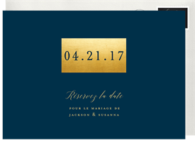 'Golden Plaque' Wedding Save the Date