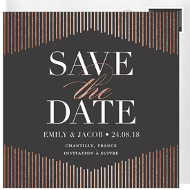 'Deco Curtain' Wedding Save the Date